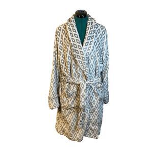 Blanc‎ & Bleu Luxury Velvet Bath Robe Fine Linens One Size Fits Most New